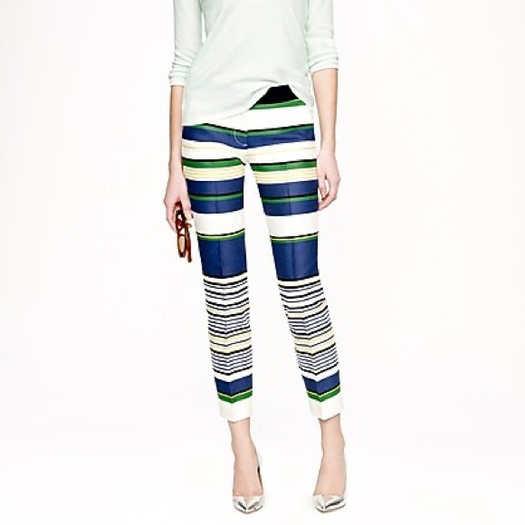 NEW J. Crew Bennett Cropped Chino in Multistripe - Picture 1 of 7